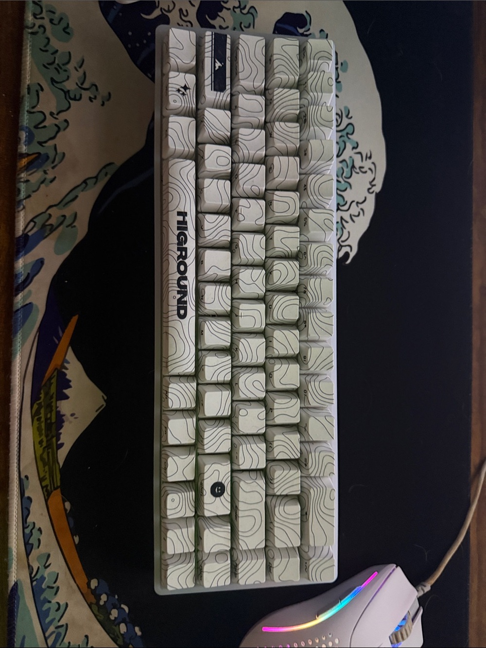 White Topographic Keycap Mechanical Keyboard by